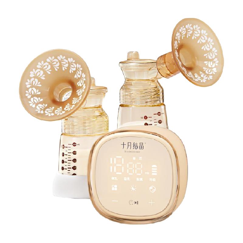 老爸抽检丨十月结晶P3双边电动吸奶器全自动免手扶按摩静音挤奶器 【豪华版P3Pro 】4.0超震频 无痛通乳（PP三通➕PP奶瓶）