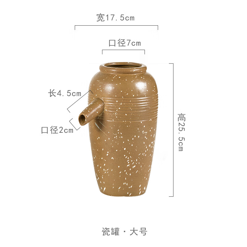 东方之约古法养鱼缸造景观全套循环水流水泵陶罐生态缸过滤器系统流水摆件 瓷灌