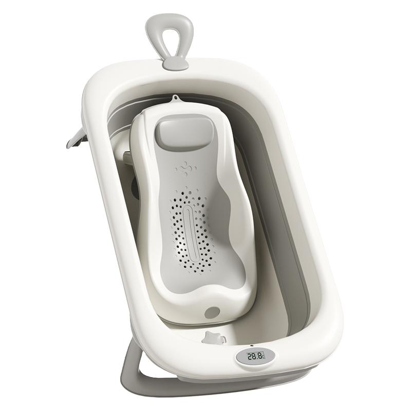 IUU婴儿洗澡盆宝宝浴盆幼儿坐躺折叠大号浴桶家用新生儿童用品