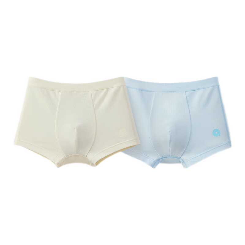 Q21 儿童内裤棉质A类中大童棉质5A抑菌裆部不夹pp宝宝平角四角裤2条装 男平角-舒芙蕾米/奶冻蓝