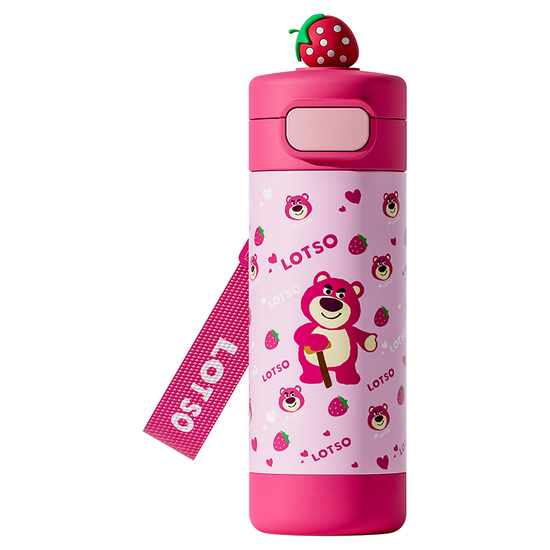 迪士尼（Disney）儿童保温杯便携直饮水杯316不锈钢小喝水杯水壶HM3496L 草莓熊（3D公仔）-430ml