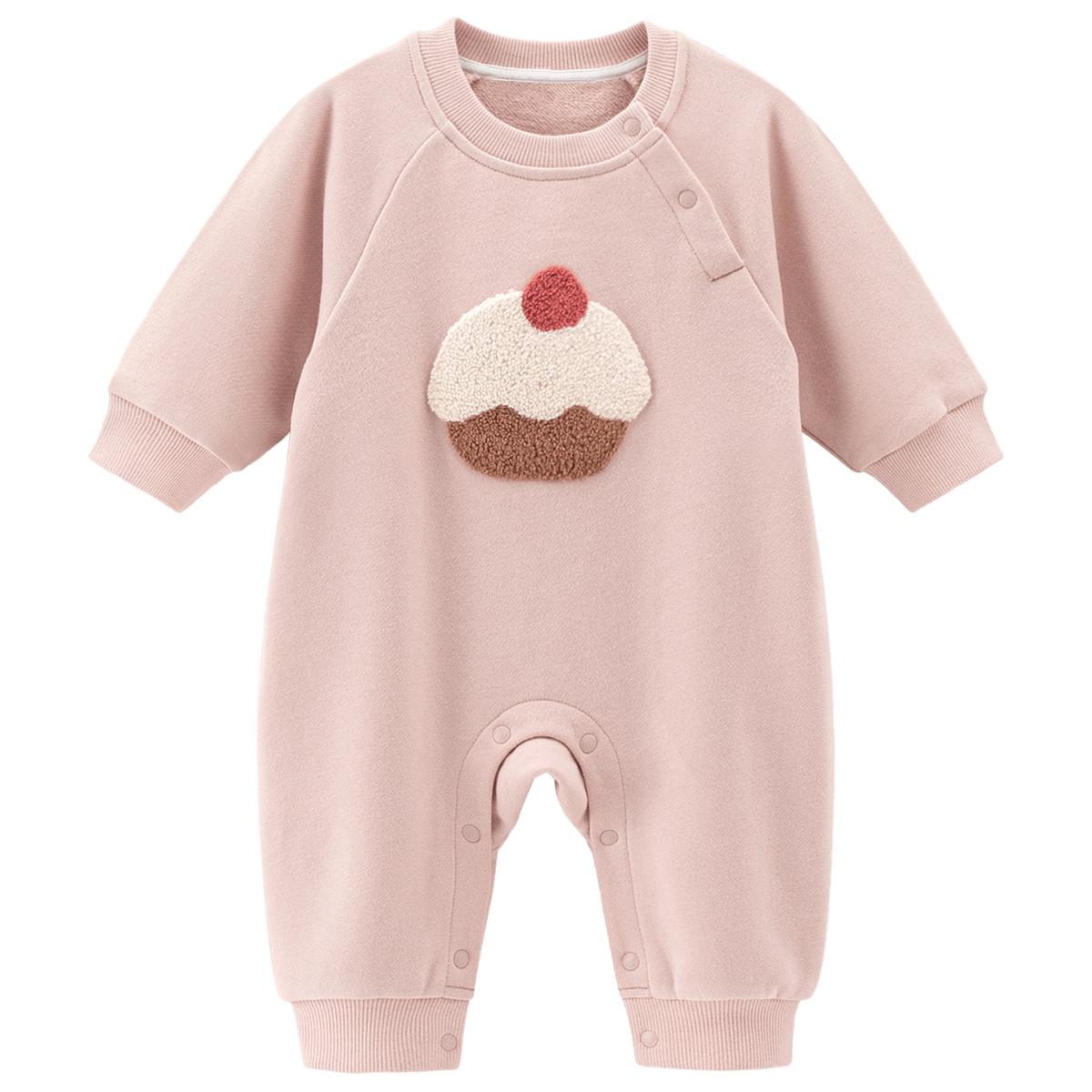 乖奇熊 婴儿春秋季连体衣纯棉长袖哈衣爬服男女宝宝洋气外出衣服时髦卫衣