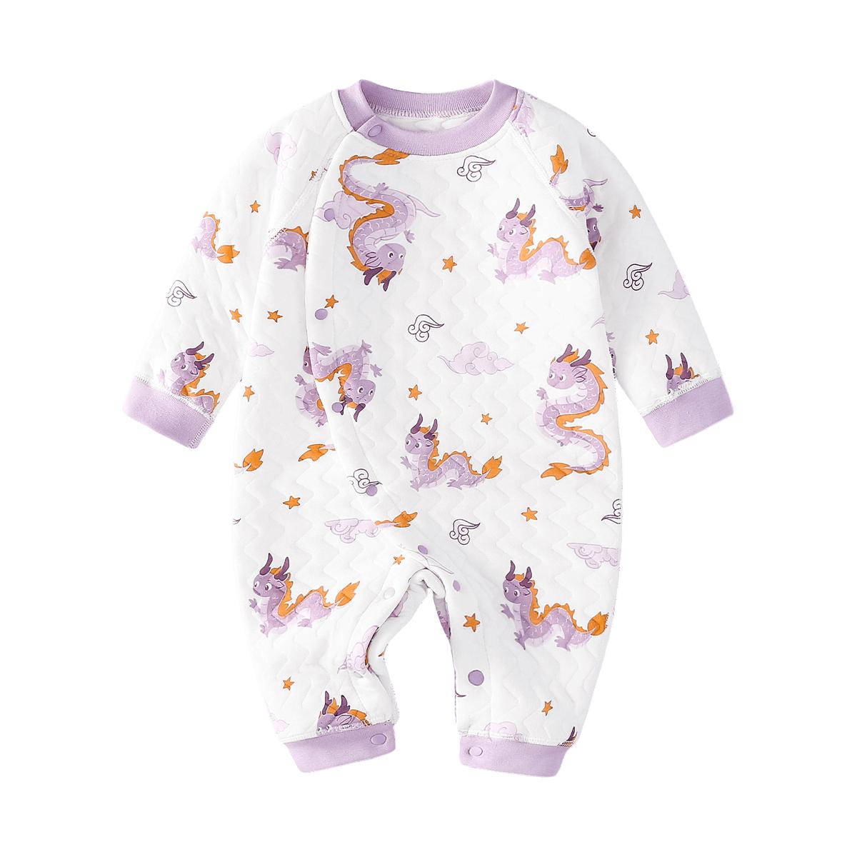 多嘻噜卡 【保暖亲肤】婴幼儿秋季长袖爬爬服男女宝宝无骨超柔连体衣秋冬款