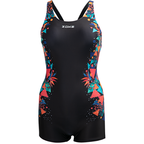 ZOKE 洲克 泳衣女遮肚专业运动连体平角泳装修身显瘦游泳衣温泉度假