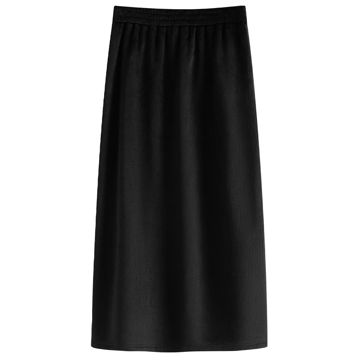 极简灯芯绒A字半身裙女春秋款显瘦加绒直筒长裙