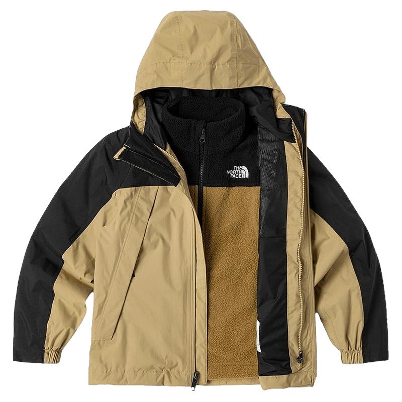 THE NORTH FACE北面童装Antora男女儿童抓绒三合一冲锋衣防水24新款