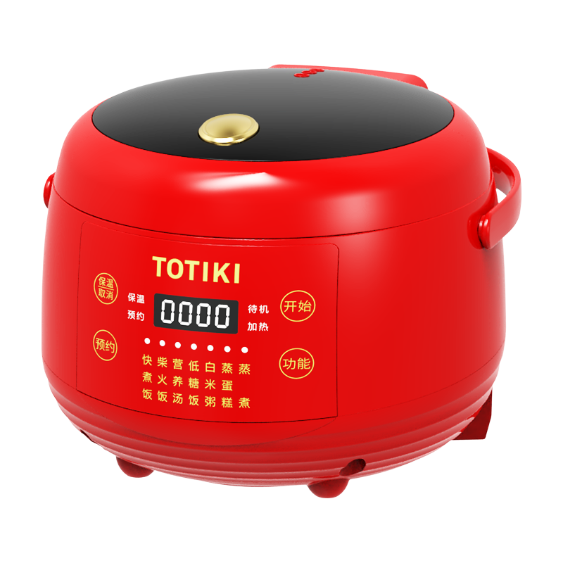 拓几（TOTIKI） 蒸沥智能电饭煲Pro多功能迷你小型容量家用电饭锅婴儿宿舍学生蒸煮轻奢家装 3.0L升陶瓷釉涂层内胆+304蒸沥胆（中国红）