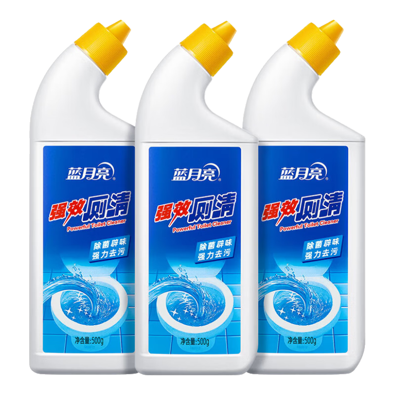 蓝月亮强效厕清 厕所马桶清洁剂 强力除垢去渍 高效除菌辟味 洁厕液 500g*3瓶