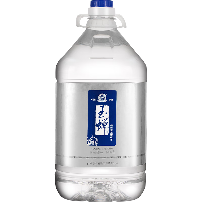 YUCHAN 玉蝉老酒 糯红高粱精酿酒 52%vol 浓香型白酒 5000ml 桶装