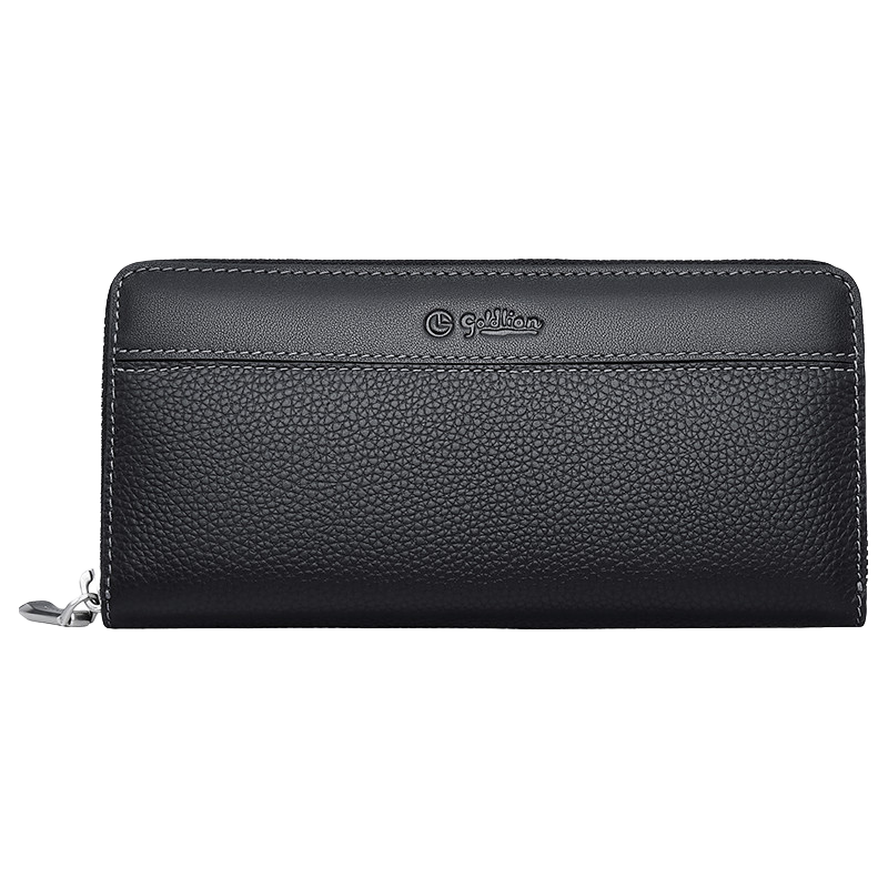 goldlion 金利来 休闲时尚牛皮男款长款钱包多卡位手拿包FA884002-111 父亲节礼物实用送爸爸