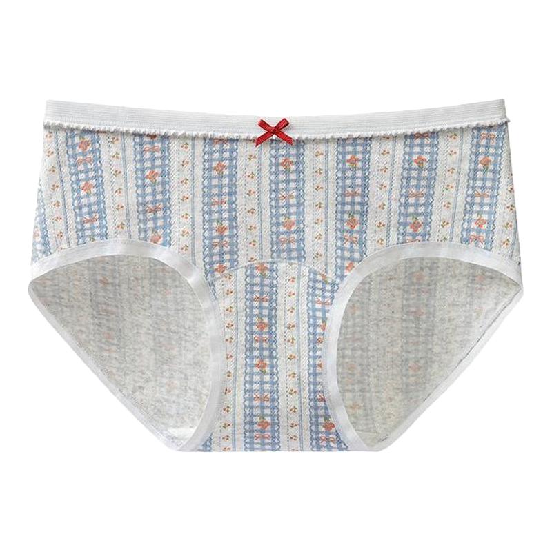 英国lobesli内裤女a类纯棉抗菌全棉裆部加长底裤少女中腰三角短裤