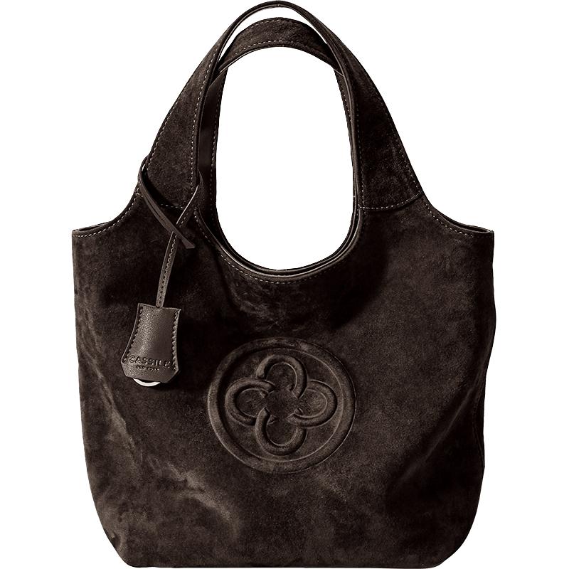 CASSILE卡思乐手提包女2025羊皮绒毛感小众轻奢托特包