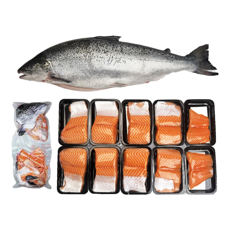 鲜随渔动挪威三文鱼三文鱼即食三文鱼刺身三文鱼中段海鲜鱼类 挪威整条三文鱼