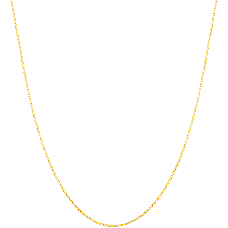 周大福 SOINLOVE「小确幸」18K金O字形项链素链女 45cm VE185