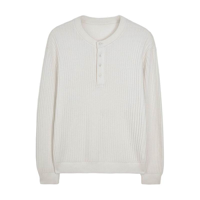 【精致雅痞】舒适羊毛长绒棉混纺 秋冬季亨利领毛衣针织衫 DAZ790