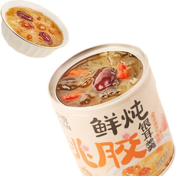 来伊份坚果炒货办公室解馋小零食 鲜炖桃胶银耳羹200g