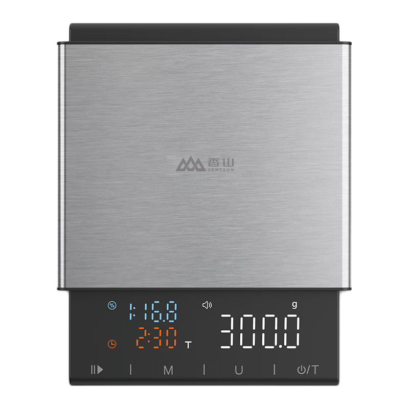 香山咖啡秤咖啡水粉比称重计时厨房称重意式咖啡充电款