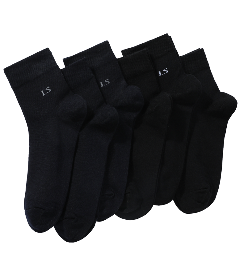 浪莎 6双【100%棉】男士袜子男款纯棉袜子男士运动袜男袜子男式秋