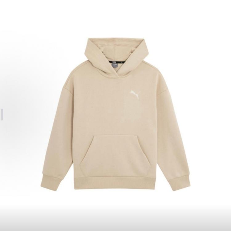 彪马 PUMA彪马 品牌logo印花图案连帽套头纯色卫衣 女款