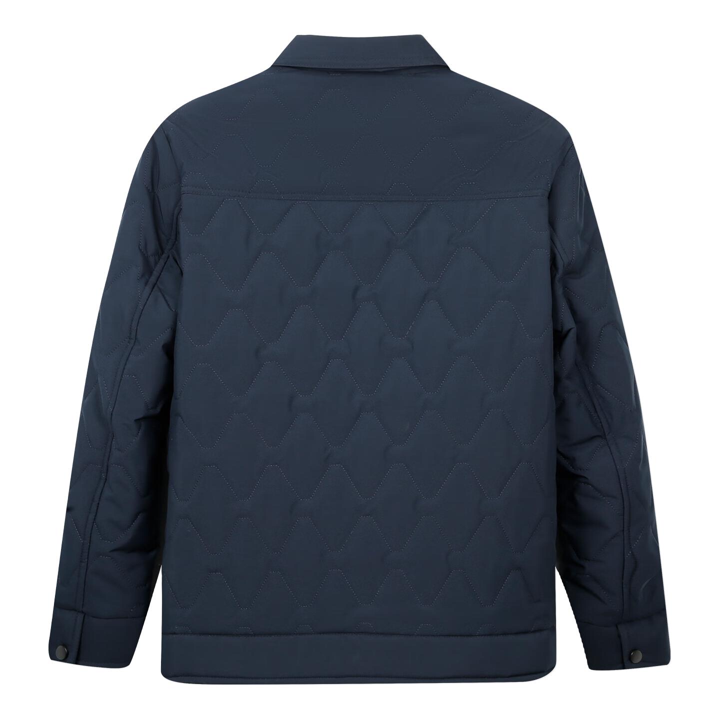 才子（TRIES）男士冬季翻领印花棉服加厚保暖内胆夹棉锁温时尚百搭青年外套 藏青色 XL (175/92A)