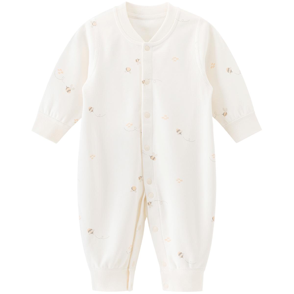 乖奇熊 婴儿长袖连体衣春秋季可爱哈衣爬爬服男女宝宝纯棉秋装家居睡衣服