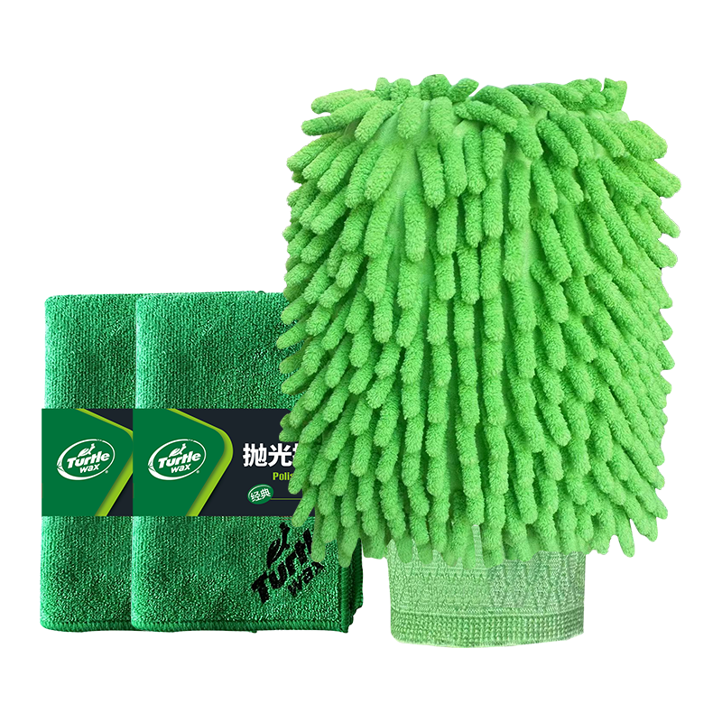 Turtle Wax 龟牌 F100004 擦车巾 绿色 40*40cm 3条装