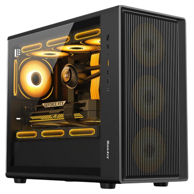 航嘉（Huntkey）G63战戟  玻璃侧透机箱  台式主机机箱 支持M-ATX主板/360水冷/卡扣式快拆侧板/散热限高165mm