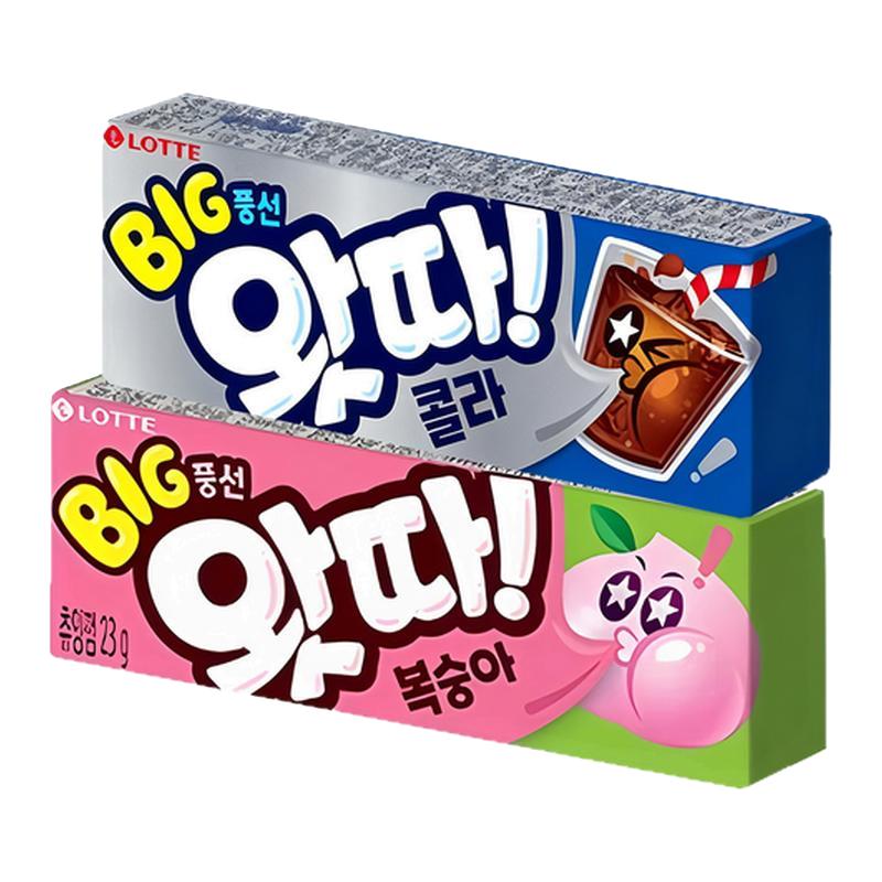 乐天韩国泡泡糖儿童大大卷老式怀旧口香糖水果味糖条