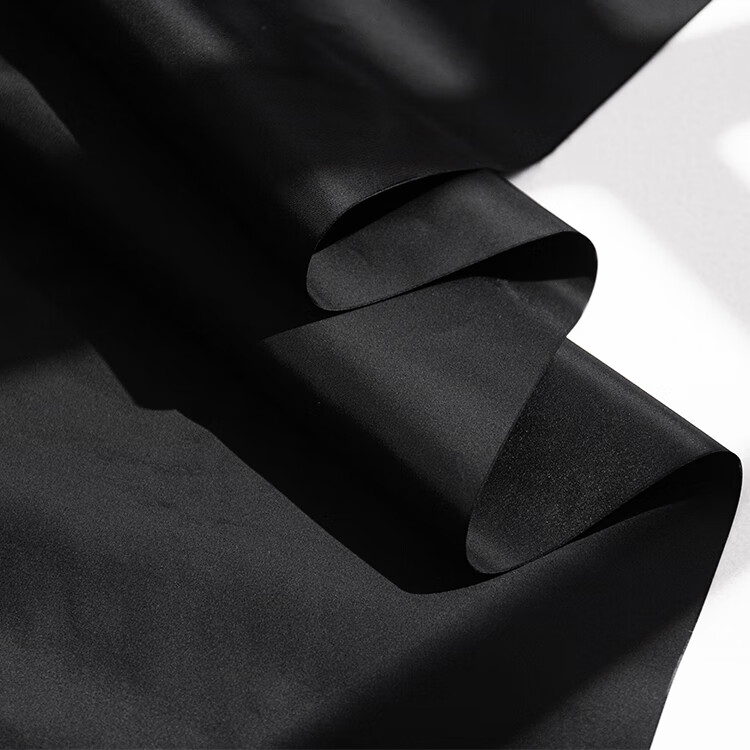 合彩美黑色细斜纹聚酯纤维布料防水高定风衣西装夹克外套服装设