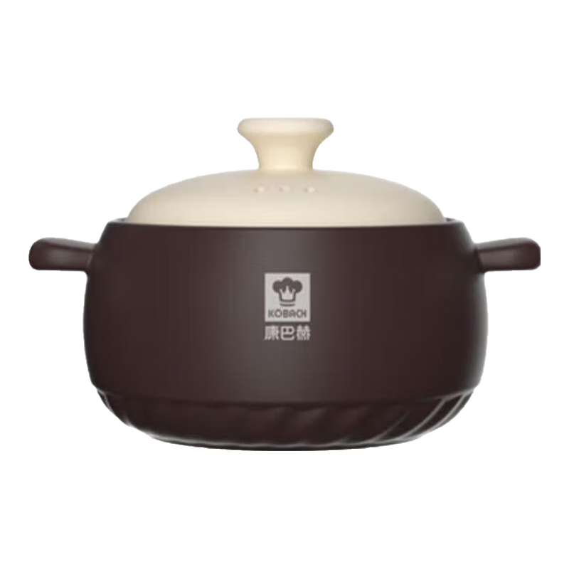 康巴赫（KBH）砂锅煲汤锅陶瓷煲仔饭耐高温熬药中药煲炖锅养生煲家用燃气灶 【主推】90%选择5-6人 4L 【主推】90%消费者选择 4L
