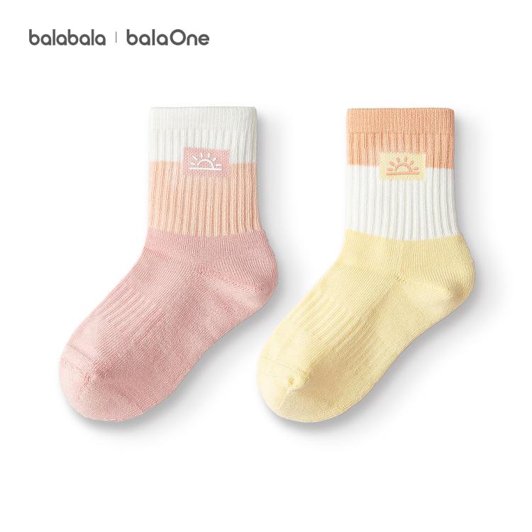 巴拉巴拉 balaOne两双装儿童袜子男童女童棉袜打底袜秋冬款婴儿袜子