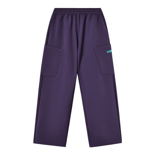 英氏（YEEHOO）儿童裤子男女童保暖加绒工装裤冬季休闲宽松直筒裤长裤中大童装新 撞趣工坊-葡萄紫 150