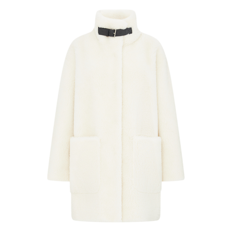 MO&Co. 羊毛混纺绒毛大衣外套女装