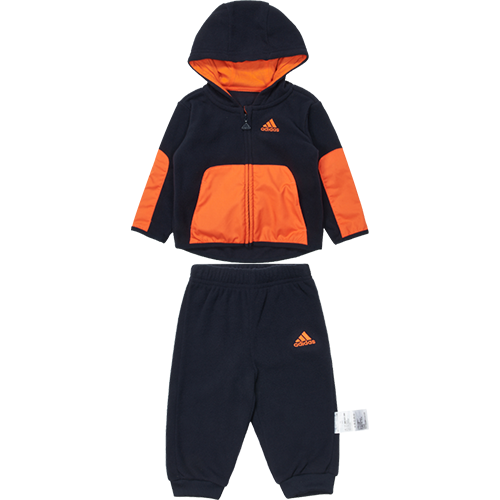 阿迪达斯 adidas内里薄绒保暖百搭男大童休闲时尚加绒潮流运动套装