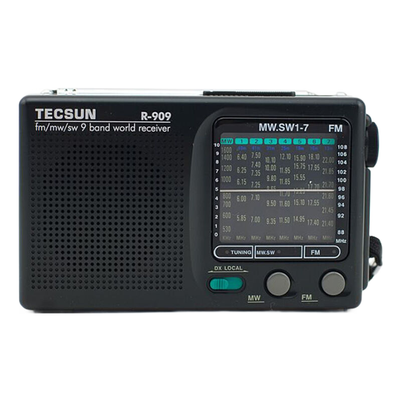 TECSUN 德生 老年人全波段收音机广播半导体 便携式老人半导体迷你909套装 黑色款