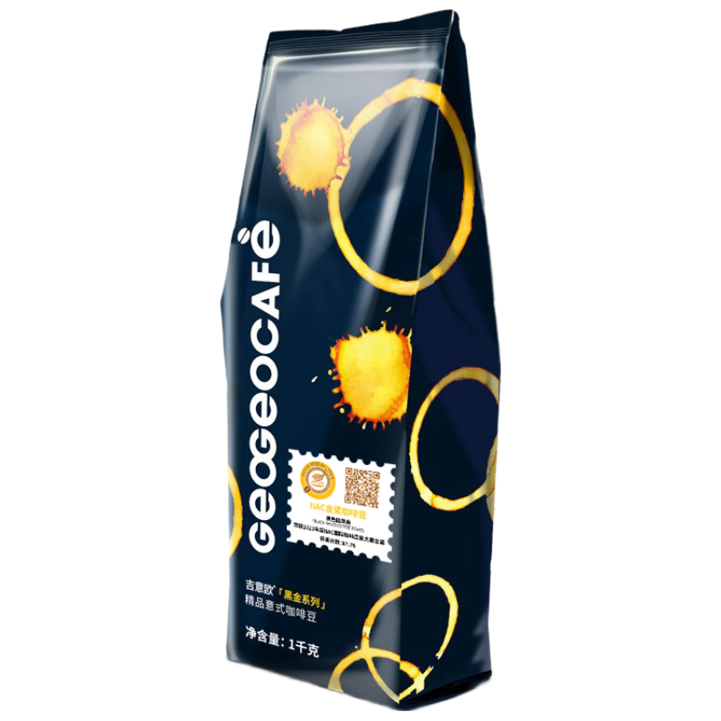 GeO GeO CAFÉ 吉意欧 黑金 黑色圆舞曲 中度烘焙 精品意式咖啡豆 1kg