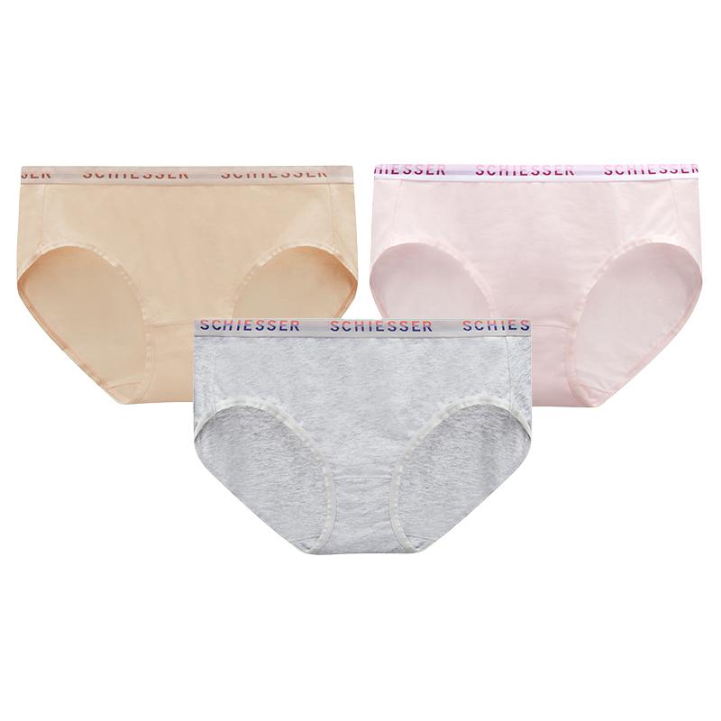 3条装SCHIESSER舒雅女士50S舒美棉质亲肤透气中腰三角内裤22871S