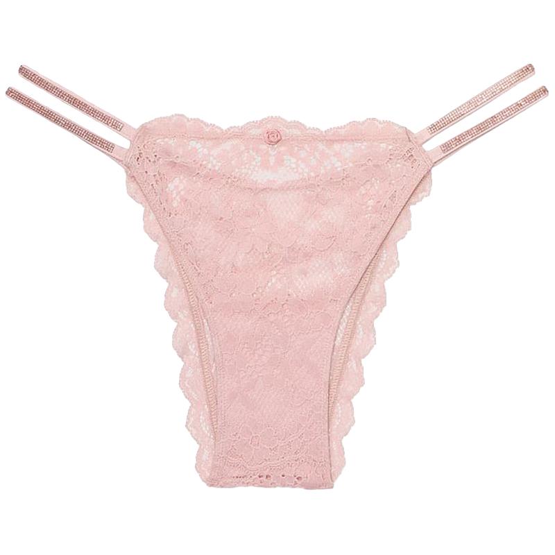 2件268|维密 梦幻闪亮双细带蕾丝低腰内裤丁字裤女24秋冬