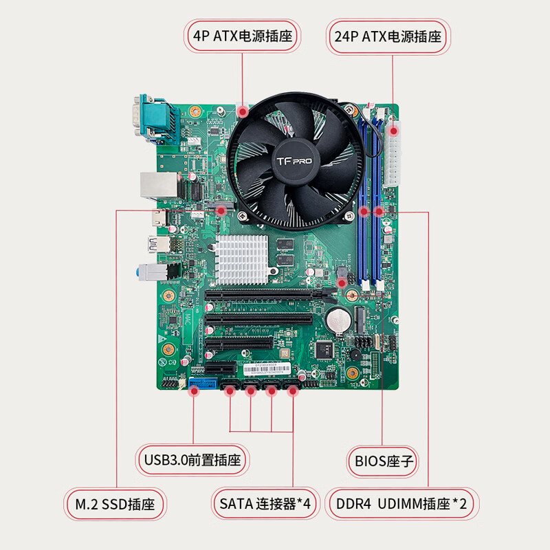 GITSTAR集特 国产龙芯3A6000处理器MICRO-ATX商用主板GM9-3003 双显/4个PCIE 