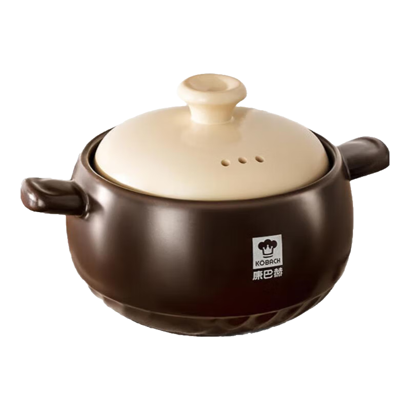 康巴赫砂锅煲炖锅家用陶瓷煲汤炖汤耐高温干烧不开裂砂锅汤锅 炖汤煲【适用1-2人】 2.5L