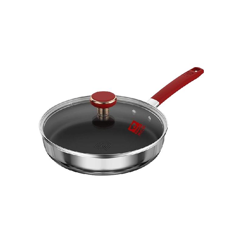 康巴赫平底锅不粘锅无涂层仿生煎锅不锈钢家用牛排煎蛋锅电磁炉通用26cm