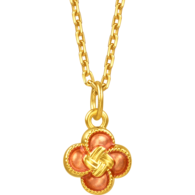 周生生黄金吊坠 足金永系列幸运如意结吊坠 96216P计价 0.45克