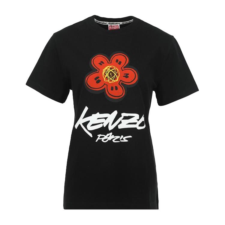 KENZO 海棠花印花圆领宽松女士短袖T恤