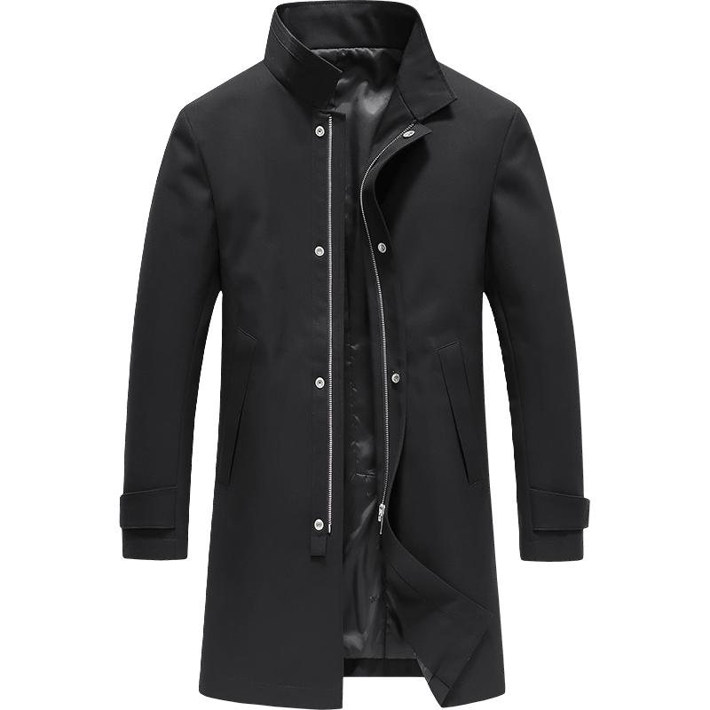 春季男士休闲时尚百搭风衣男士风衣中长款男装