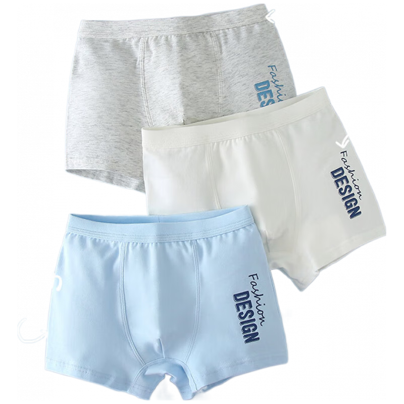英博伦 儿童内裤男童平角四角莱卡棉青少年中大童男孩短裤三条装 10023 150cm