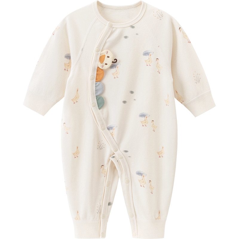 男女宝宝长袖连体衣春秋季新生儿纯棉哈衣可爱爬服婴儿家居睡衣服