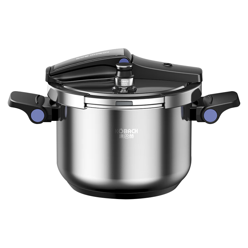 KÖBACH 康巴赫 KBH） 德式高压锅304不锈钢压力锅多重防爆折叠可立锅盖家用电磁炉可用 24cm直径
