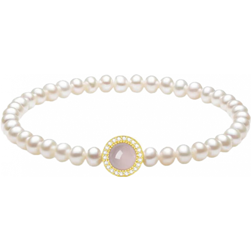 周大生【圣诞】红玉髓珍珠项链女淡水珍珠手链套装 珍珠项链