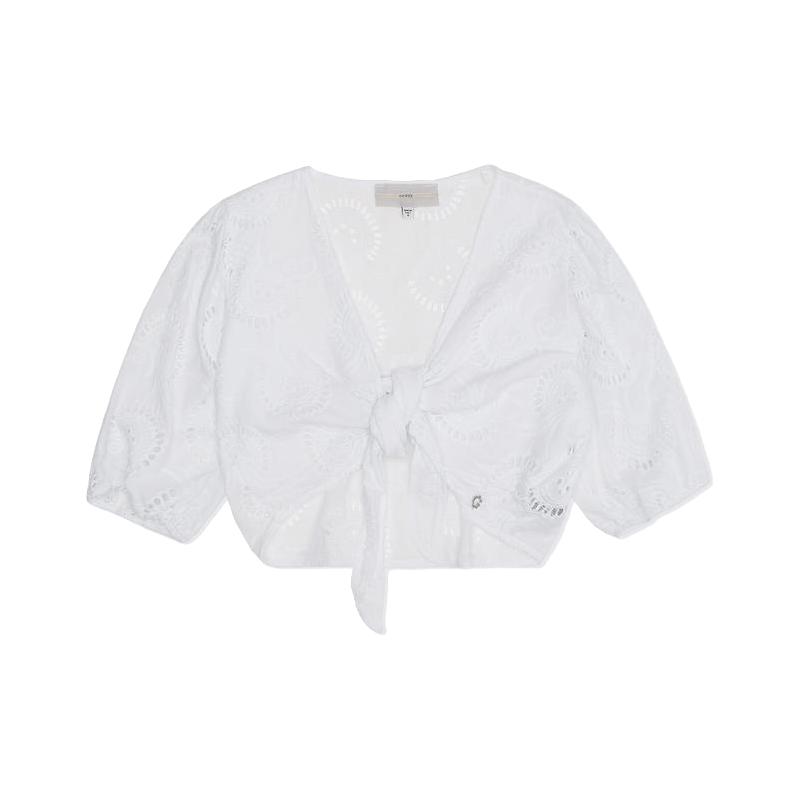 GUESS-女甜美辣妹纯欲高腰性感千禧风露肚脐衬衫上衣