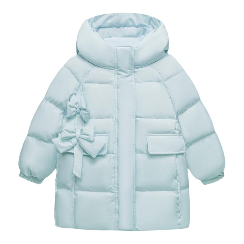 迷你巴拉巴拉女童羽绒服冬季连帽中长款宝宝保暖洋气羽绒外套